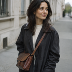 Sac en cuir porté en travers du corps